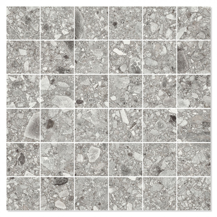 Mosaik Klinker Terrazzo Italia Grå Mat 30x30 (5x5) cm-0